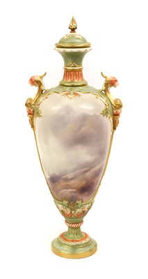Lot 72 - A Royal Worcester Porcelain Vase and Cover, by...
