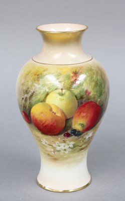 Lot 267 - A Royal Worcester Vase painted with fruit,...