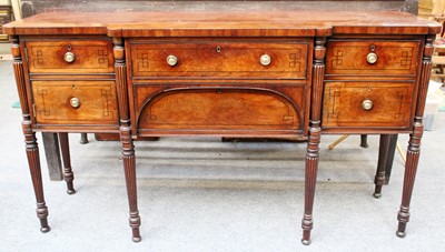 Lot 1356 - A Regency Breakfront Sideboard, with ebonised...