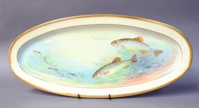 Lot 287 - A Royal Worcester Fish Platter, by W H Austin,...