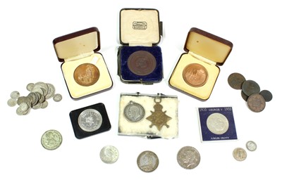 Lot 529 - Assorted Coins & Medals, comprising: 2 x...