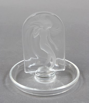 Lot 273 - A Lalique Ring Tray, moulded with a nude...