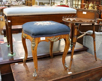 Lot 1298 - A Mahogany Duet Piano Stool, with needlework...