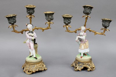 Lot 262 - A Pair of 19th Century Porcelain Figural...