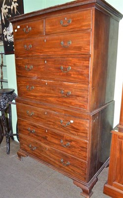 Lot 524 - A late George III mahogany chest on chest