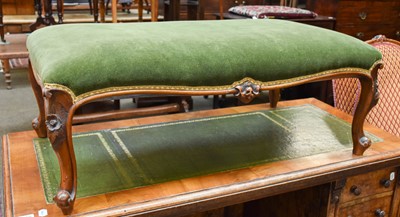 Lot 1159 - A Large Victorian Walnut Footstool,...