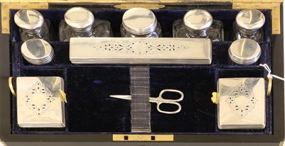 Lot 364 - A 19th Century Travelling Box, ebonised and...