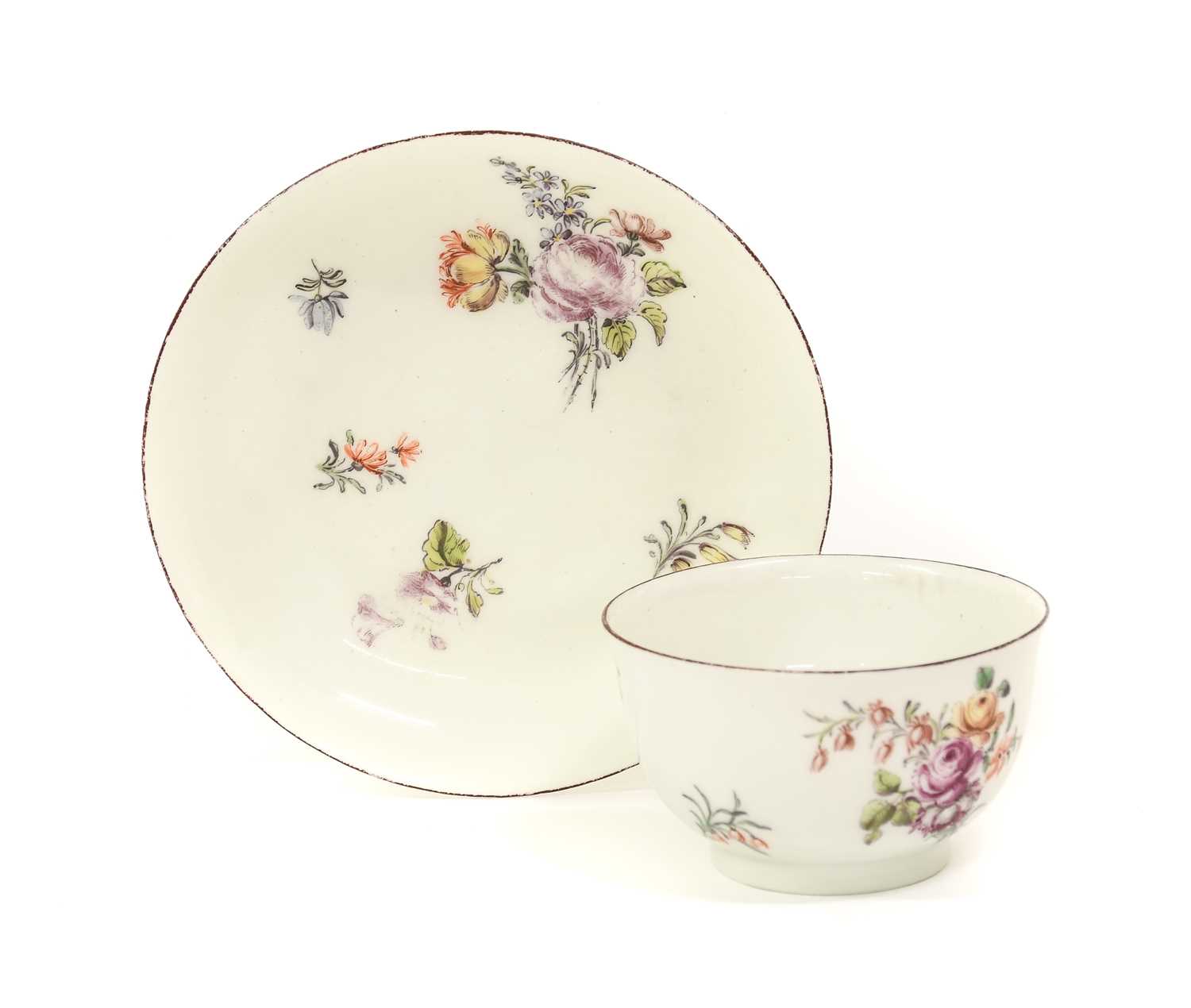 Lot 33 - A Chelsea Porcelain Tea Bowl and Saucer,