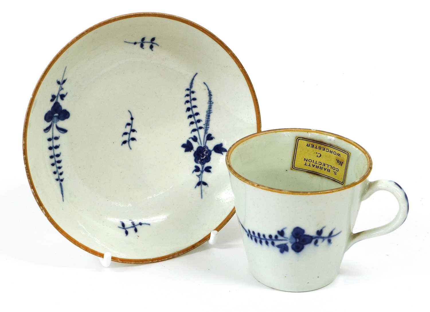 Lot 46 - A Worcester Porcelain Coffee Cup and Saucer,...