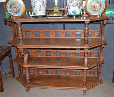 Lot 529 - Victorian oak three tier buffet