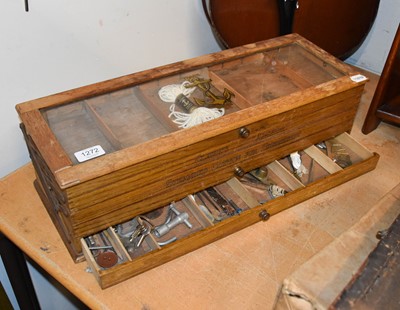 Lot 1272 - A Pine Sewing Box Clark's ''Anchor'' Stranded...