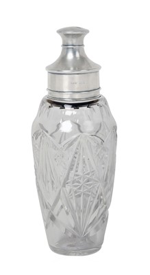 Lot 2207 - A George V Silver-Mounted Cut-Glass Cocktail-Shaker
