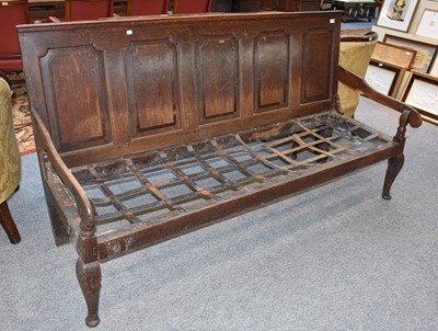 Lot 1357 - An 18th Century Oak Five Panel Settle, 188cm...