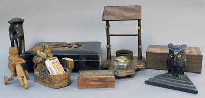 Lot 244 - A Collection of Wooden Desk Items, including a...