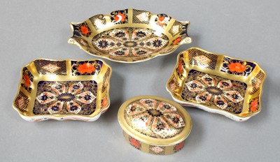 Lot 279 - Two Royal Crown Derby Imari Rectangular Trays,...