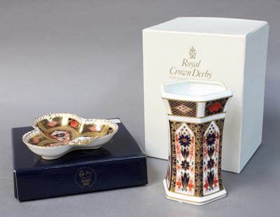 Lot 286 - A Royal Crown Derby Imari Vase, together with...