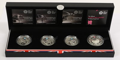 Lot 472 - 'Countdown to London 2012' Silver Proof £5 Set,...