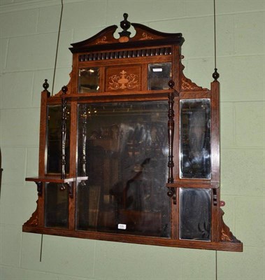 Lot 539 - Late Victorian rosewood and ebonised overmantel mirror