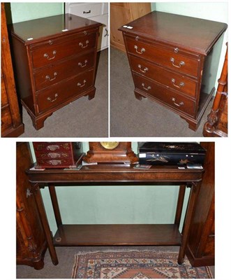 Lot 547 - Mahogany hall table and two reproduction chests of drawers (3)