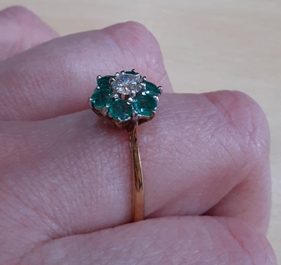 Lot 2101 - An 18 Carat Gold Emerald and Diamond Ring the...