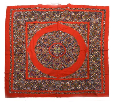 Lot 2201 - Early 20th Century Red Wool Panel, hand...