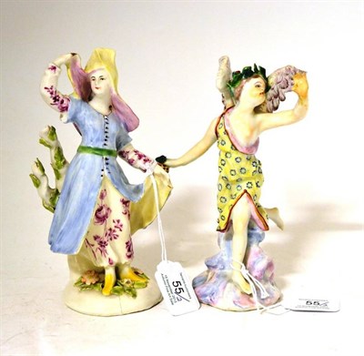 Lot 55 - A Bow Porcelain Figure of Fame, circa 1760, as an angel blowing a trumpet on a cloud moulded...