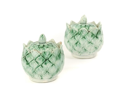 Lot 56 - A Pair of Pearlware Artichoke Pots and Covers,...