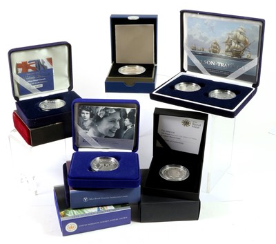 Lot 176 - 9 x UK Silver Proof Crowns and Sets,...