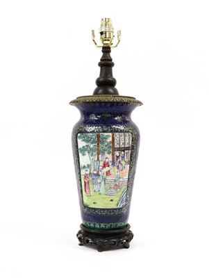 Lot 121 - A Canton Enamel Vase, 19th century, painted in...