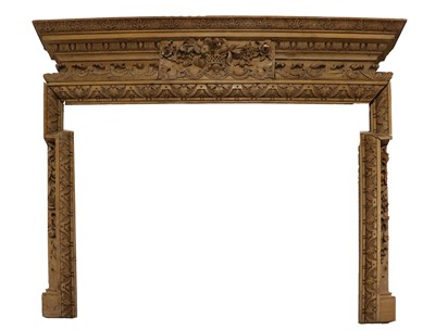 Lot 316 - A Carved Pine Chimneypiece, 19th century, with...