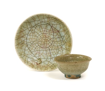Lot 123 - A Guan-Type Celadon-Glazed Saucer Dish, in...