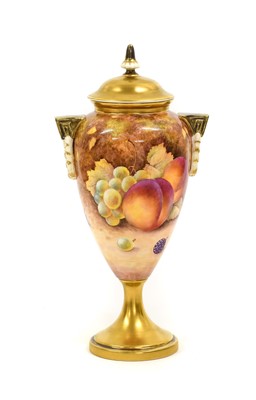 Lot 87 - A Royal Worcester Porcelain Vase and Cover, by...