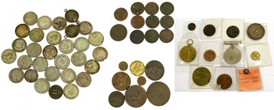 Lot 523 - Mixed Silver and Copper, including: 2 x Maundy...