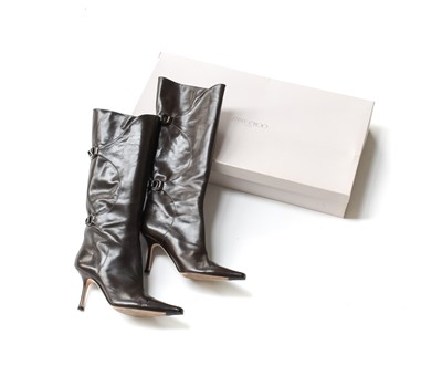 Lot 2232 - Pair of Tan Leather Jimmy Choo Heeled Boots,...