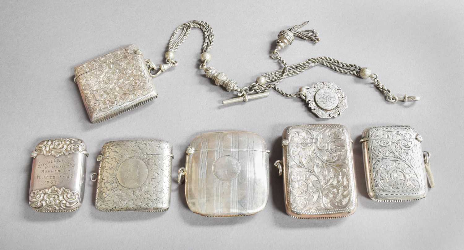 Lot 105 - Six Various Silver Vesta-Cases, Chester or...