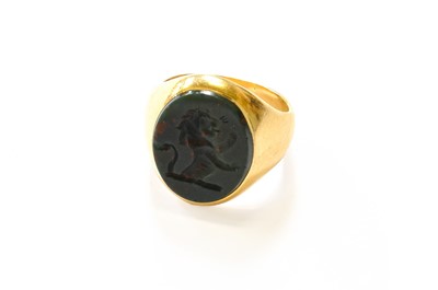 Lot 185 - An 18 Carat Gold Bloodstone Intaglio Signet...