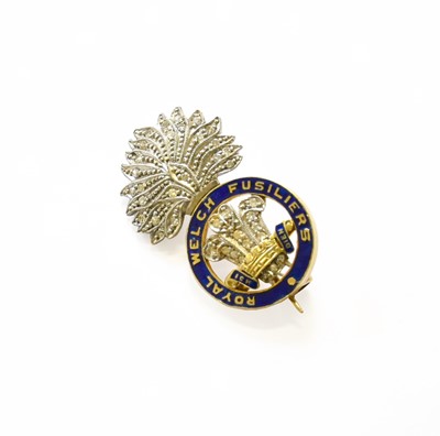 Lot 187 - A Diamond and Enamel Royal Welch Fusiliers...