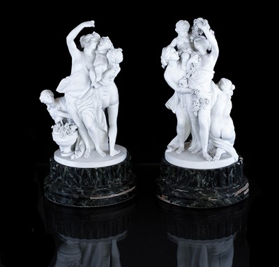 Lot 106 - A Pair of Sèvres Biscuit Porcelain Figures of...