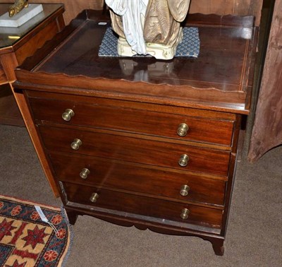 Lot 588 - Mahogany inlaid tray top four height chest of drawers