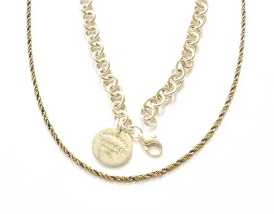 Lot 184 - A Trace Link Necklace, by Tiffany & Co.,...