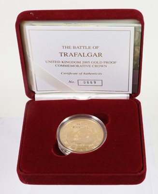 Lot 298 - Elizabeth II, Gold Proof £5 2005 'The Battle...