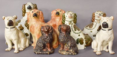 Lot 52 - A Small Group of Staffordshire Dogs, including...