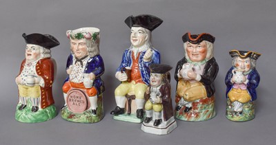 Lot 5 - Six Assorted Toby Jugs Including 19th Century,...
