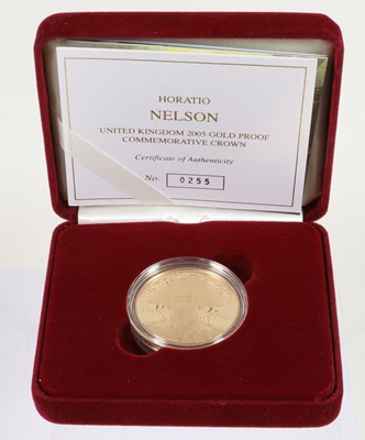 Lot 299 - Elizabeth II, Gold Proof £5 2005 'Horatio...