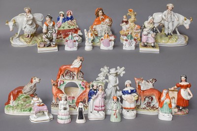Lot 9 - Two Trays of 19th Century Staffordshire...
