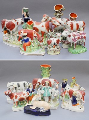 Lot 11 - Two Trays of 19th Century Staffordshire Models...