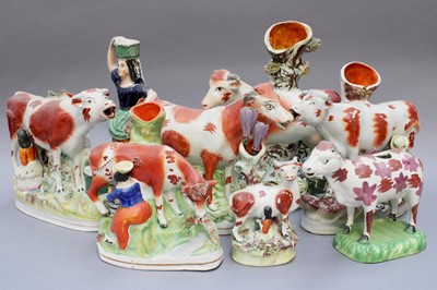 Lot 11 - Two Trays of 19th Century Staffordshire Models...