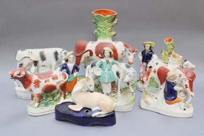 Lot 11 - Two Trays of 19th Century Staffordshire Models...