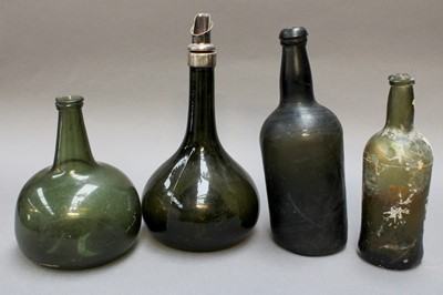 Lot 14 - An 18th Century String Necked Green Glass Wine...