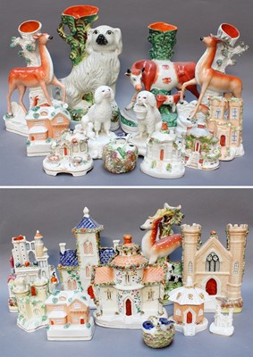 Lot 16 - Two Trays of 19th Century Staffordshire Models,...